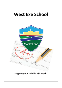 Supporting Maths - West Exe School