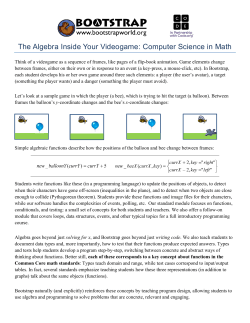 The Algebra Inside Your Videogame: Computer Science