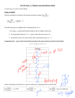 AP Calc Notes: L-7 Relative rates/end behavior models I could just