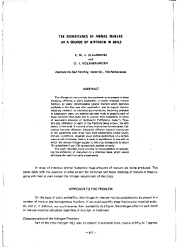 the significance of animal manure as a source of nitrogen in soils