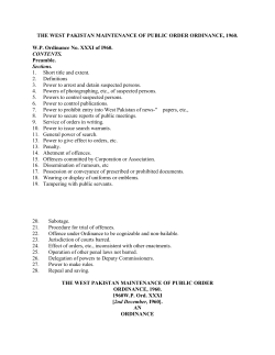 Maintenance of Public Order Ordinance West Pakistan