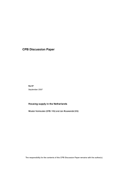 CPB Discussion Paper