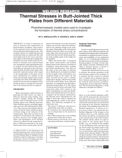 Thermal Stresses in Butt-Jointed Thick Plates from Different Materials