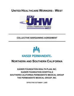 Collective Bargaining Agreement - SEIU-UHW