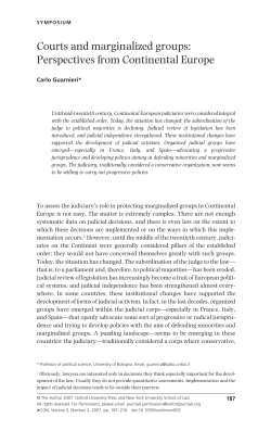 Courts and marginalized groups: Perspectives from Continental