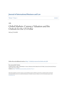 Currency Valuation and the Outlook for the US Dollar
