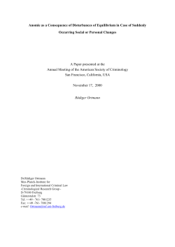 Anomie as a Consequence of Disturbances of Equilibrium in Case