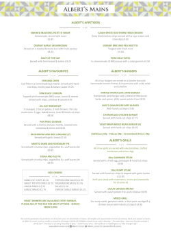 albert`s burgers albert`s appetisers albert`s favourites albert`s grills