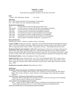 ROBERT A. SOHN Associate Scientist Woods Hole Oceanographic