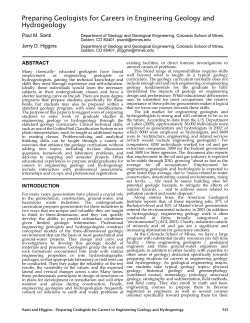 Preparing Geologists for Careers in Engineering Geology and