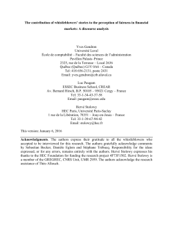 The contribution of whistleblowers` stories to the perception of