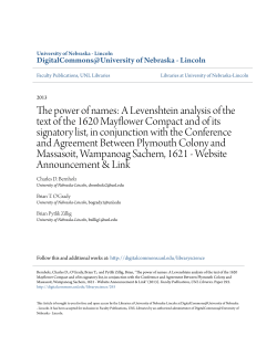 A Levenshtein analysis of the text of the 1620 Mayflower Compact and
