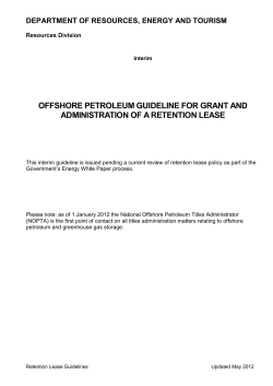 Offshore Petroleum Guideline for Grant and Administration of