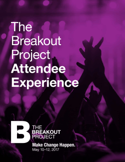 Attendee Experience Booklet &ndash; The Breakout Project