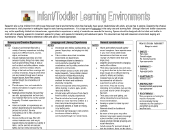 Sensory and Creative Experiences Language and Literacy