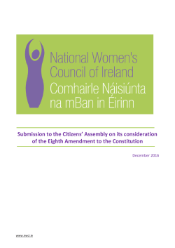 Submission to the Citizens` Assembly on its consideration of the