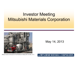 Investor Meeting Mitsubishi Materials Corporation