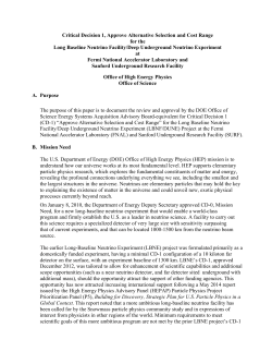 LBNF-DUNE CD-1 appr - Deep Underground Neutrino Experiment
