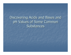 Discovering Acids and Bases and pH Values of Some Common