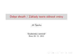 Z&aacute;klady teorie stěnov&eacute; vrstvy (sheath)