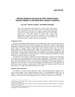 broad search solar electric propulsion trajectories to saturn with