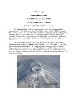 Ol Doinyo Lengai Tanzania, Eastern Africa 2.764&deg;S, 35.914&deg;E