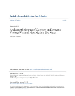 Analyzing the Impact of Coercion on Domestic Violence Victims