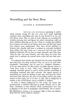 Storytelling and the Story Hour