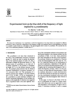 Experimental limit on the blue shift of the frequency implied by a q