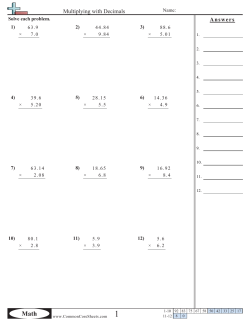Math - Common Core Sheets