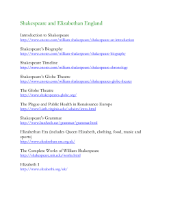 Shakespeare and Elizabethan England