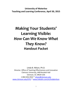 Handout for the session - University of Waterloo