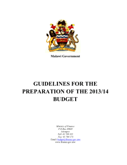 guidelines for the preparation of the 2013/14 budget