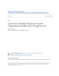 Lawyers in Colombia: Perspectives on the Organization and