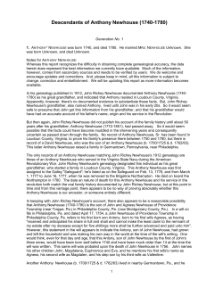 Descendants of Anthony Newhouse