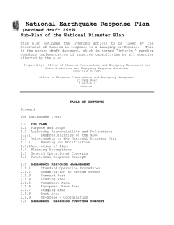 National Earthquake Response Plan