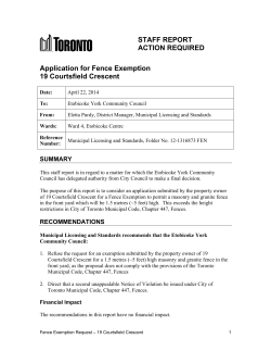STAFF REPORT ACTION REQUIRED Application