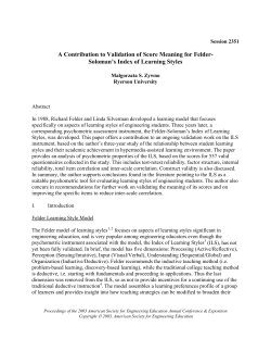 A Contribution to Validation of Score Meaning for Felder