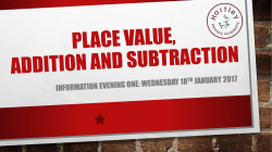 Year 5 Parent Meeting on Addition and Subtraction