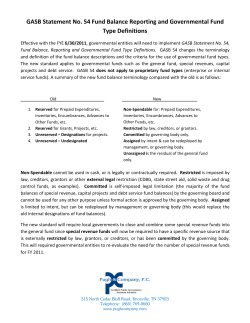 GASB St tatement t No. 54 F Fund Bala Type ance Rep Definitio