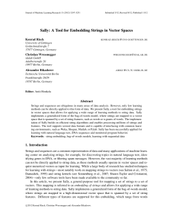 Sally: A Tool for Embedding Strings in Vector Spaces