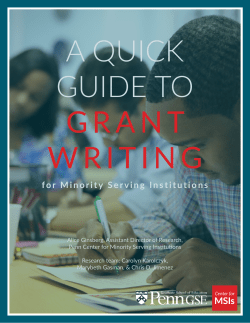 A Quick Guide To Grant Writing For Minority Serving Institutions