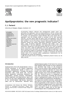Apolipoproteins: the new prognostic indicator?