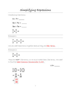 Simplifying Expressions