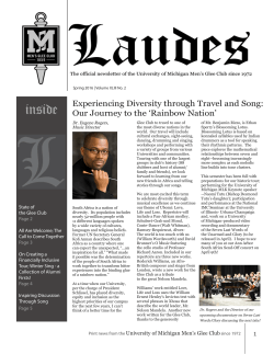 Spring 2016 - University of Michigan Men`s Glee Club
