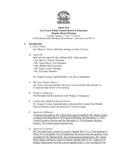 MINUTES Las Cruces Public Schools Board of Education Regular