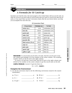 A Formula for SI Catch-up