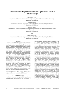 Chaotic Inertia Weight Particle Swarm Optimization for PCR Primer