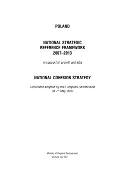 poland national strategic reference framework 2007&ndash;2013 national