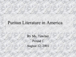 Puritan Literature in America